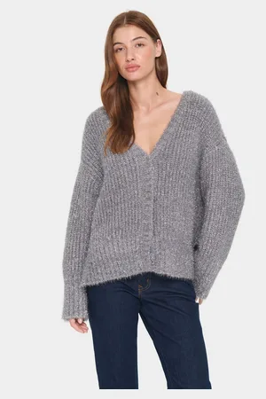 Saint Tropez Vest HalfaSZ Cardigan met glittereffect
