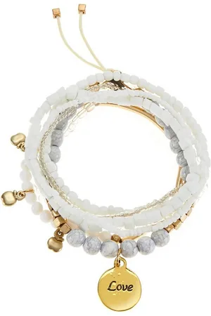 Lascana Set armbanden Kralenarmband-set elastisch armband met hanger, armband set