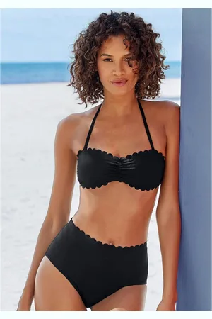 Lascana Bandeau-bikinitop Scallop met gelaserd schulprandje