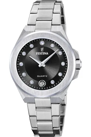 Festina Kwartshorloge Mademoiselle Horloge, dameshorloge, leren band, analoog, dag, zirkonia (synth.)