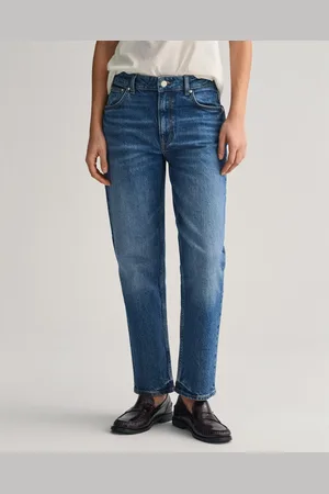 GANT Straight jeans STRAIGHT CROPPED JEANS Verkorte jeans met rechte pijp