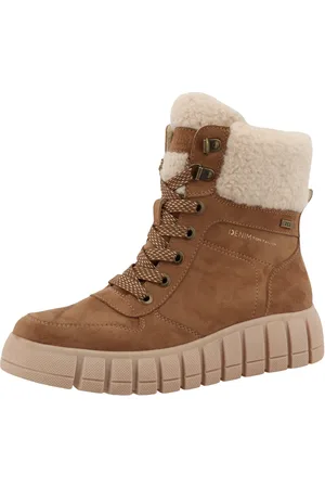 TOM TAILOR Winterlaarzen sleehak, plateau, winterenkellaarsjes, veterschoenen, rits