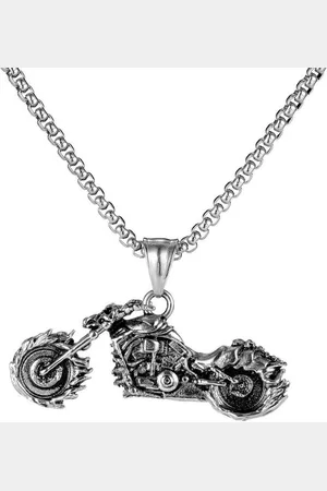 Firetti Ketting met hanger Sieraad cadeau motorfiets, gestructureerd, gedeeltelijk zwart