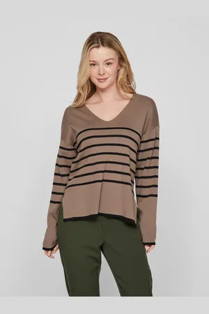 VILA Trui met V-hals VIOSTRIA V-NECK L/S REV TOP-NOOS