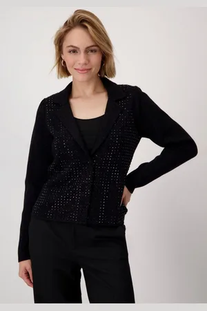 monari Vest Jas gebreide blazer met nagels