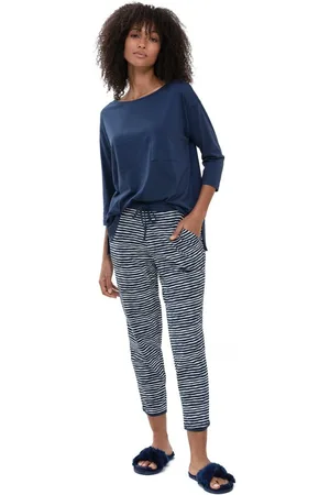 Mey Pyjama met gestreepte broek en eenvoudig bovenstuk (set, 2-delig)