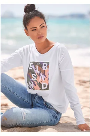 ELBSAND Shirt met lange mouwen Inea met print aan de voorkant, lange mouwen, losse pasvorm