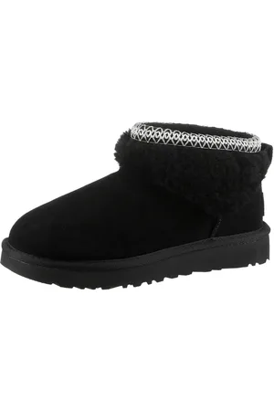 UGG Boots zonder sluiting CLASSIC ULTRA MINI MAXI CURLY winterlaarzen, snowboots met etnische textielband aan de schacht