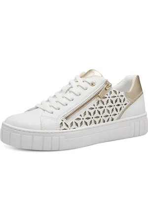 Marco Tozzi Plateausneakers , vrijetijdsschoen, lage schoen, veterschoen met onderlegde perforatie