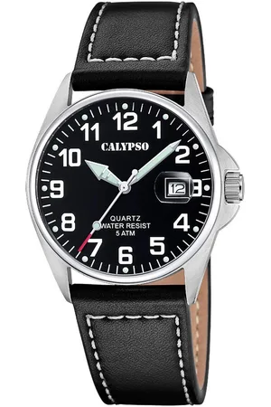Calypso Kwartshorloge Basic Horloge, herenhorloge, leren band, analoog, dag