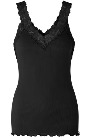 Rosemunde Shirt voor eronder Bernardine Organic Cotton Top met prachtige vintage kanten afwerking aan de v-hals