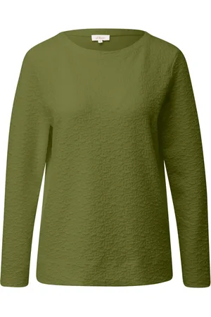 QS by s.Oliver Lang sweatshirt in gekreukte look