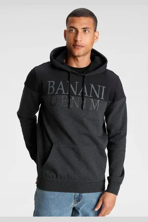 Bruno Banani Hoodie Lange mouwen, bedrukt en gemêleerd, van katoenmix