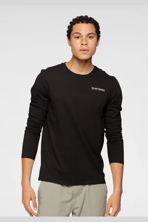 Bruno Banani Shirt met lange mouwen smal gesneden, bedrukt, van katoen, in 2-pack (Set van 2)