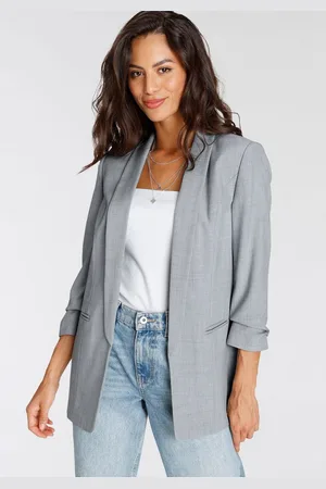 Laura Scott Lange blazer met aangerimpelde mouwen