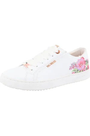 TOM TAILOR Plateausneakers met kleurrijke bloemenprint, vrijetijdsschoen, lage schoen, veterschoen