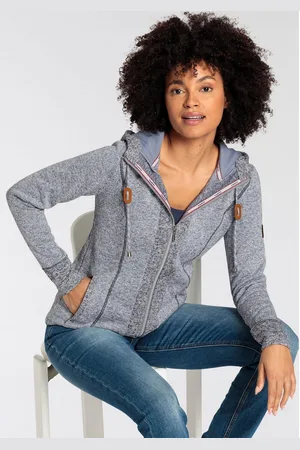 KangaROOS Capuchonsweatvest gemaakt van zacht fleece in een tweekleurig design