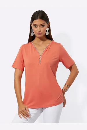 CRÉATION L Shirt met V-hals Shirt (1-delig)