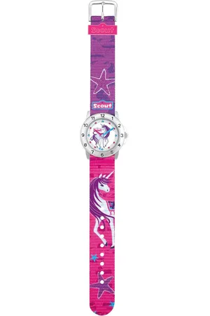 Scout Kwartshorloge Action Girls, 280378008 Horloge, kinderhorloge, cadeau-idee, schoolbegin, meisjes, eenhoorn