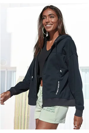 Buffalo Capuchonsweatvest met statement print, loungepak