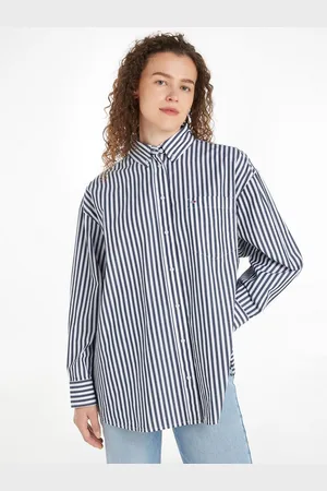 Tommy Hilfiger Overhemdblouse TJW OVS PINSTRIPE SHIRT in modieuze naaldstrepen