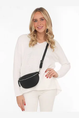 Zwillingsherz Schoudertas Crossbody Bag Leder , schoudertas met ritssluiting