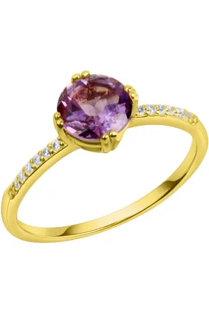 Firetti Ring Sieraad cadeau zilver 925 damesring ring met citrien of amethist en zirkonia (synth.)