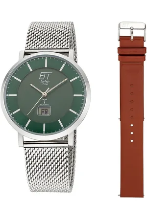 Ett Radiografisch horloge Atacama Horloge, herenhorloge, datum, solar, ideaal ook als cadeau (set, 2-delig, Met verwisselbaar bandje van leer)