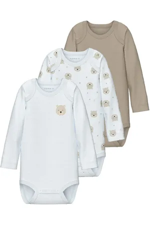 NAME IT Body NBNBODY 3P LS OXFORD BEAR NOOS (set, 3-delig)