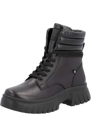 Rieker Veterschoenen enkellaars, plateaulaarzen met schaptrandvering