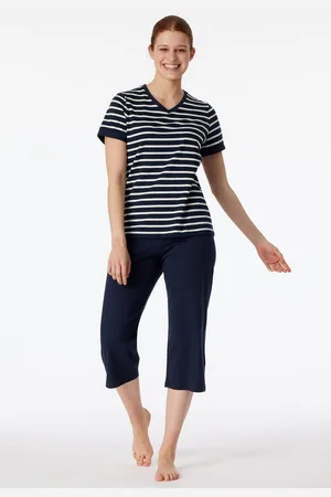 Schiesser Pyjama "Casual Essentials" met modieus omgeslagen mouwen