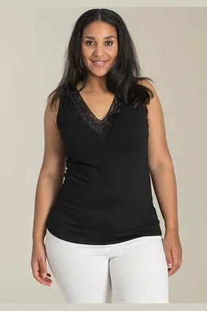 Sandgaard Tanktop met kant bij de hals
