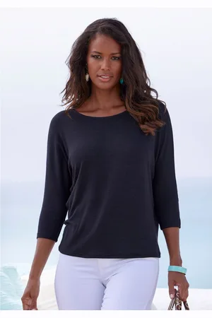 Lascana Shirt met 3/4-mouwen Met vlindermouwen van zachte fijn gebreide kwaliteit met viscose (1-delig)