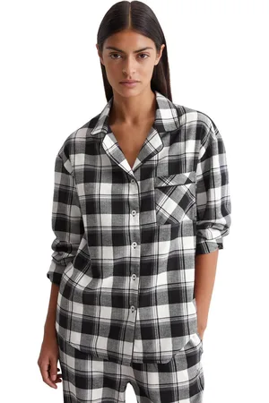 Marc O’ Polo Pyjama top met ruitpatroon en borstzak