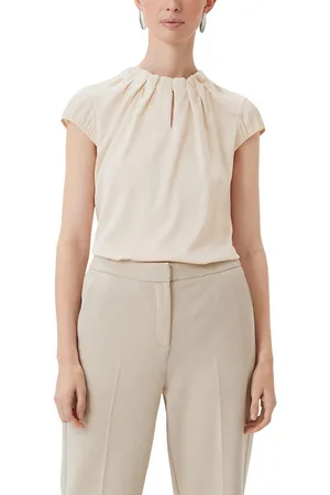 Comma, Satijnen blouse met ruches