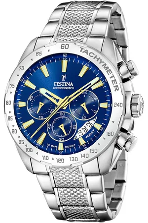 Festina Chronograaf Timeless Chronograph Horloge, quartzhorloge, herenhorloge, stopwatchfunctie, stalen armband