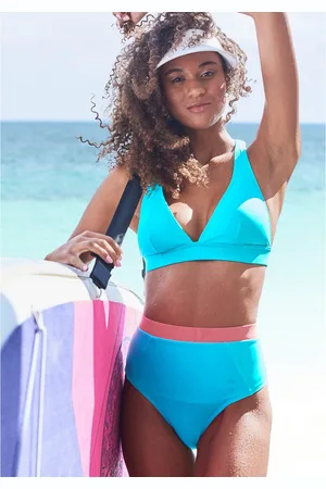 Lascana Highwaist-bikinibroekje Janni met contrastkleurige boord