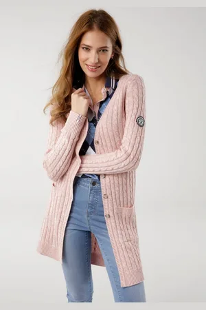 KangaROOS Lang vest met trendy kabelpatroon en zakken