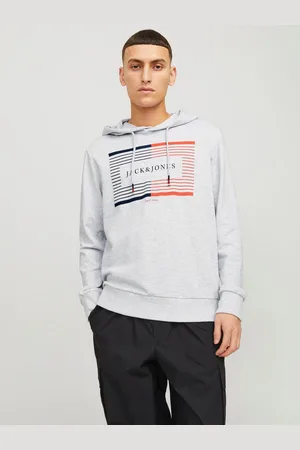 JACK & JONES Hoodie JJCYRUS SWEAT HOOD: Komfortable Baumwollmischung mit coolem Gummidruck (Casual hoodie: basic snit & levendige print)