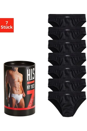 H.I.S Slip Onderbroeken voor heren verpakt in een blik van katoenmix (blik, 7 stuks)