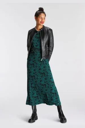Tamaris Maxi-jurk figuurvolgend, van jersey, lange mouwen, met ronde hals