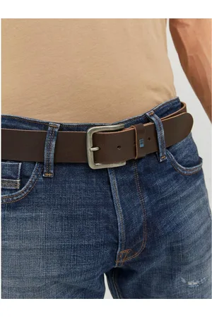 JACK & JONES Leren riem JACFLAG LEATHER BELT 4 CM NOOS