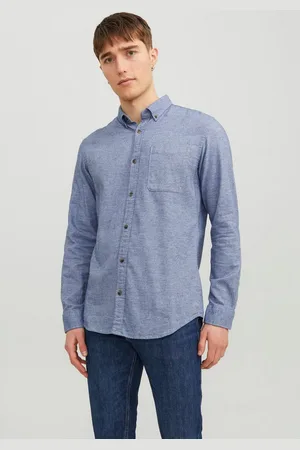 JACK & JONES Overhemd met lange mouwen JJECLASSIC MELANGE SHIRT LS SN