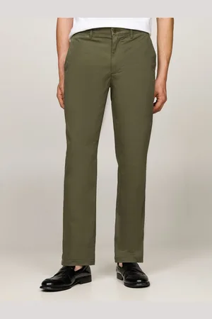Tommy Hilfiger Chino DENTON CHINO SATIN met achterzakken met knoop, logo-borduursel