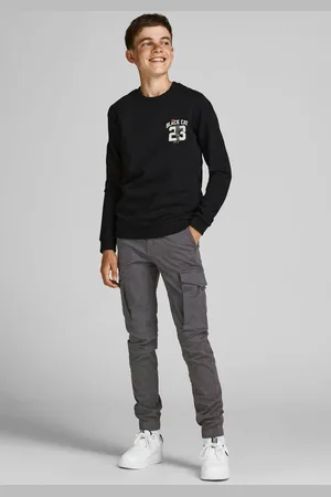 JACK & JONES Cargobroek JPSTPAUL JJFLAKE 542 ASPHALT NOOS JNR