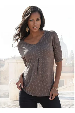 Lascana Shirt met korte mouwen Met stopplooi van zachte viscose-stretch