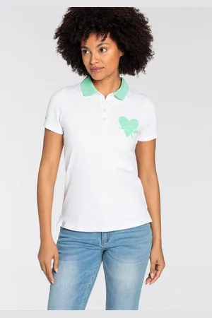 KangaROOS Poloshirt met contrastkraag en logo-print op borsthoogte - nieuwe kollectie