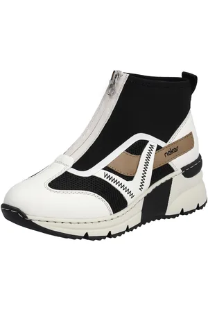 Rieker Boots zonder sluiting sleehak, sneakers, high top sneakers with fashionable decorative seams