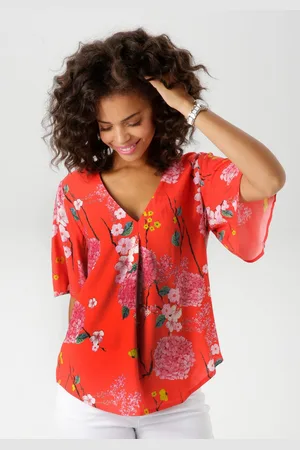 Aniston Blouse zonder sluiting met kleurharmonische bloemdruprint - nieuwe collectie