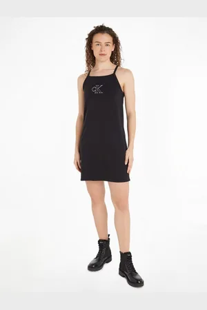 Calvin Klein Jurk met spaghettibandjes OUTLINED CK STRAPPY TANK DRESS